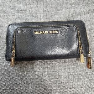 Michael Kors Black Wallet with Gold Accents